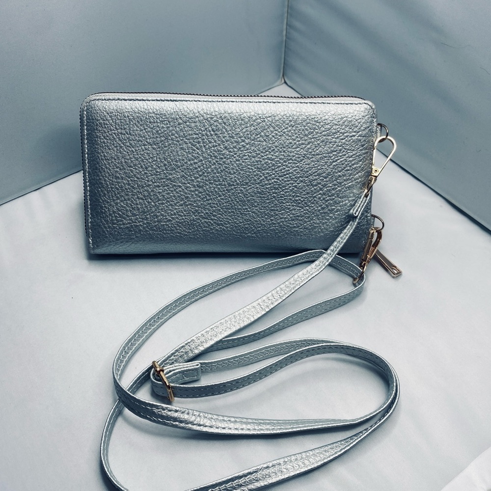 Dudlin Firenze Silver Crossbody Bag/Wallet/ Cell Phone Case